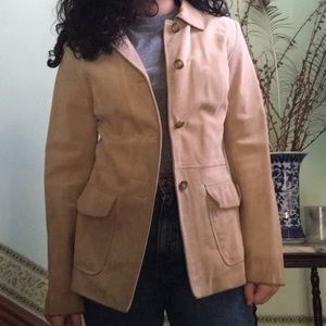 Ann Taylor 100% Leather Suede Blazer